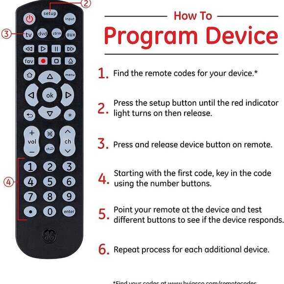 NEW GE 4-Device Fully Backlit Universal Remote Control - Picture 8 of 9